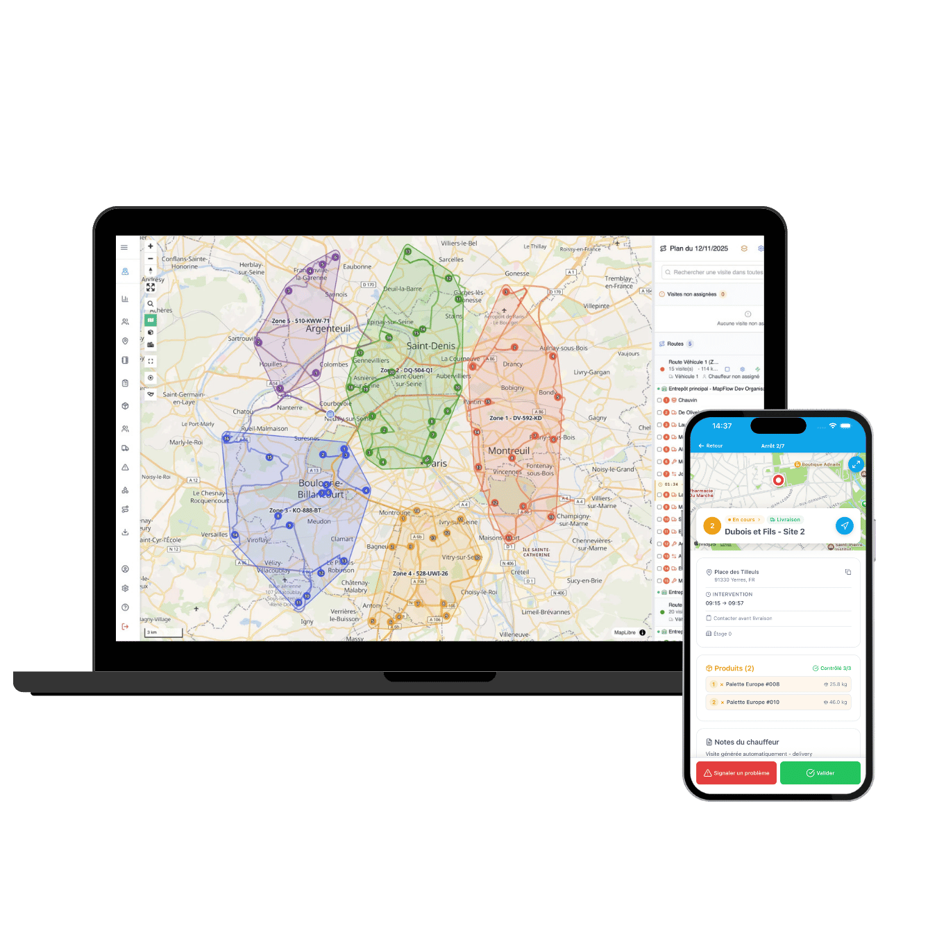 MapFlow - Logiciel de planification de tournées et gestion de livraisons