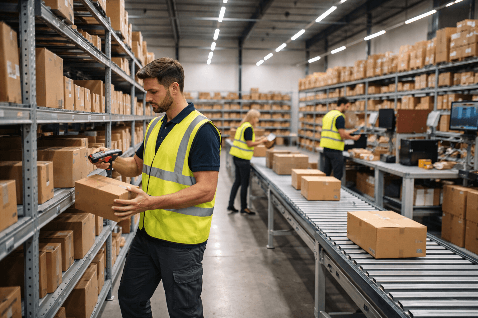 Activité intense en entrepôt logistique — préparation et optimisation des tournées de livraison